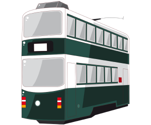 Double-decker tramway, a transport in the city Game