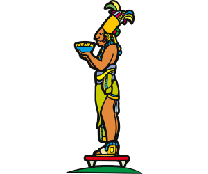 Mayan magician in a sacred ritual Game