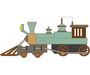 Old train machine with a steam engine Game