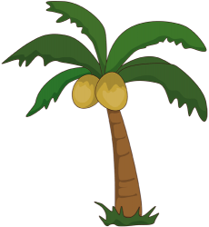 Palm tree, tree in the oasis of the desert Game