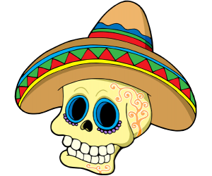 Skull mask with mexican hat Game