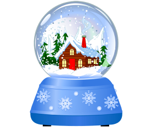 Snow globe, a crystal sphere with snow Game