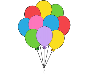 Some toy balloons, inflated balloons Game