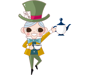 The Mad Hatter serves the tea with the teapot Game