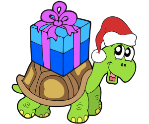 The turtle carrying your Christmas present Game
