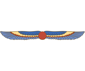 The winged sun, symbol of power in ancient times Game
