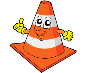 Traffic cone, signal for road safety Game