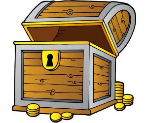 Treasure chest, result of the underwater adventure Game