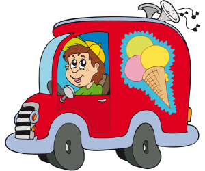 Truck of the ice cream seller, ice-cream van Game